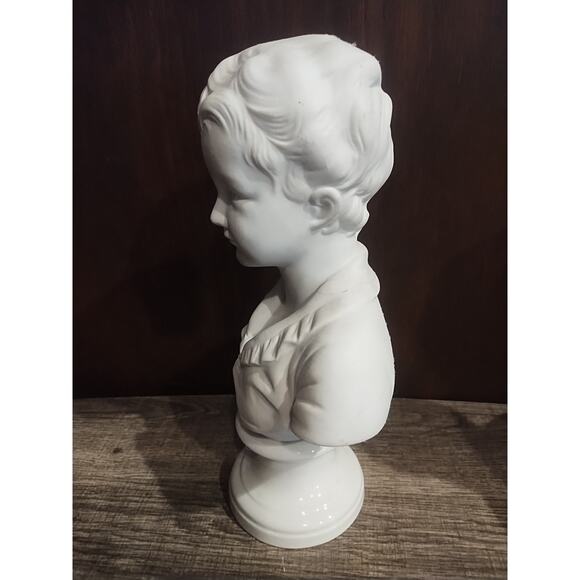 Pair Busts Girl Woman Andrea by Sadek Sculptures Made In Japan White Lot of 2 - Picture 7 of 12